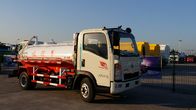 White 8 Cbm 266HP شاحنة إزالة المجارير ، HW76 Cab Sewage Suction Tanker Truck