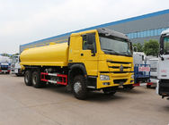 الأصفر 6 × 4 18m3 شاحنة صهريج شاحنة مياه الرش مع HW76 إطالة الكابينة