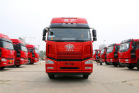 اللون الأحمر JH6 ​​10 عجلات 6X4 شاحنة مقطورة جرار مع FAW تخفيض واحد 457 المحور