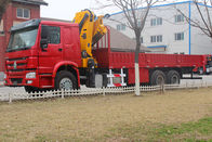 الأحمر ساينو تراك هووا كرين شاحنة / XCMG كرين 6.3T 8T 10T 12T شاحنة بضائع ثقيلة