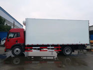 أبيض أو أحمر 4x2 شاحنات مبردة صغيرة مع مواد الشحن الفولاذ المقاوم للصدأ