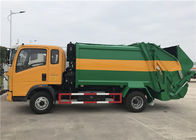 HOWO 4X2 8m3 شاحنة القمامة المطحنة / 5 طن شاحنة القمامة المضغوطة