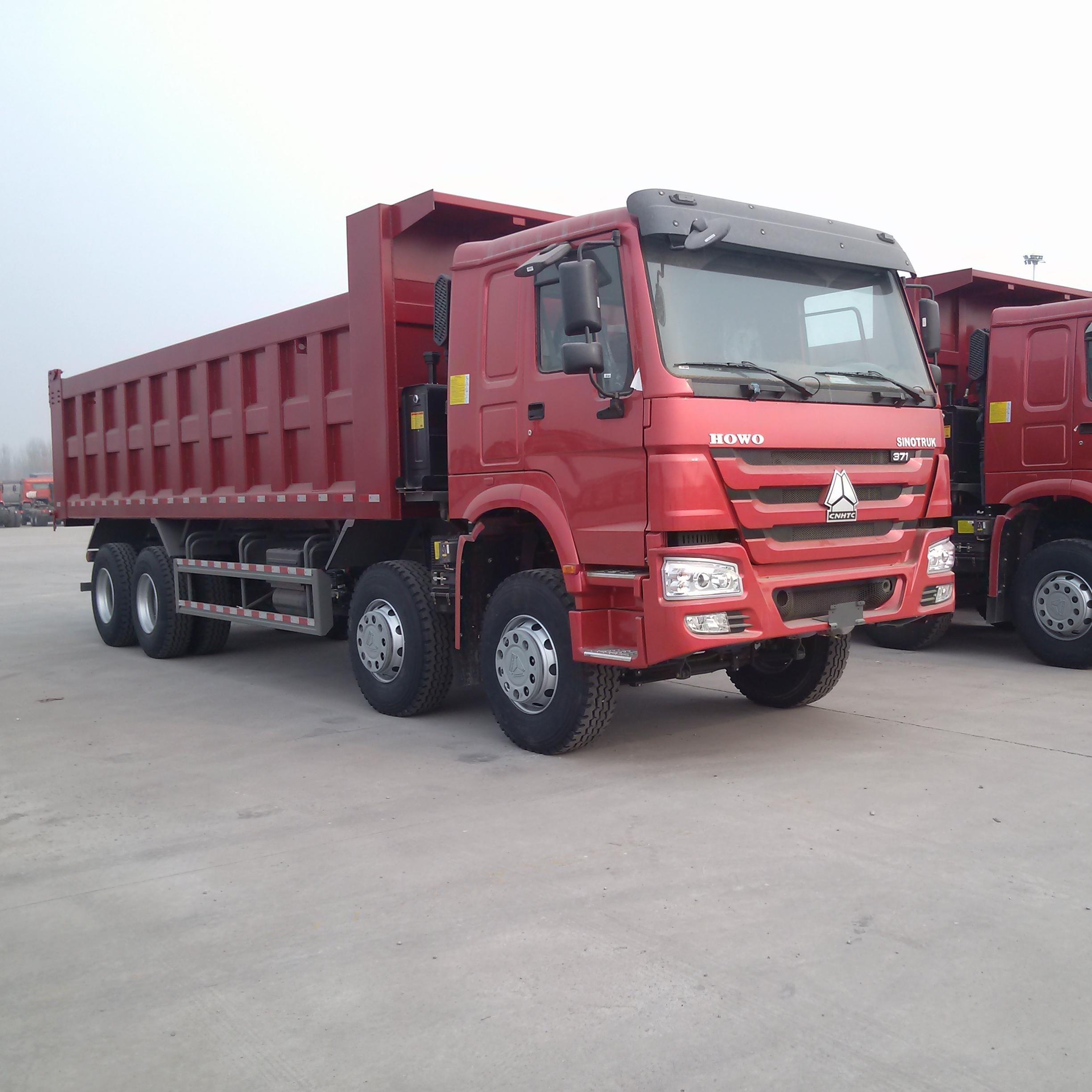 ZZ3317N3867 شاحنات قلابة قلابة بعجلات 12 مع 371HP Euro 2 لون أحمر