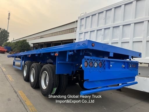 3 محور 40 طن 13.45m Wabco BPW محور تعليق الهواء نصف مقطورة مسطحة