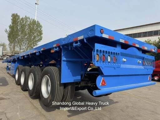3 محور 40 طن 13.45m Wabco BPW محور تعليق الهواء نصف مقطورة مسطحة