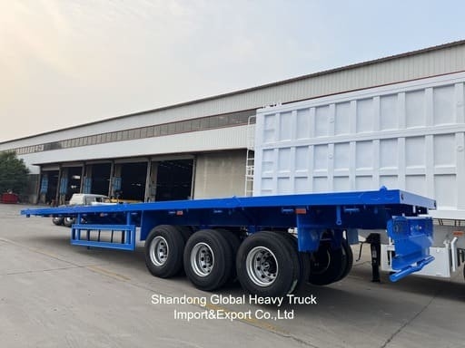 3 محور 40 طن 13.45m Wabco BPW محور تعليق الهواء نصف مقطورة مسطحة