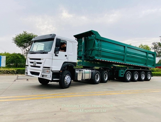 10 عجلات 6X4 40t سينوتروك HOWO حاوية شحن مقطورة رأس الشاحنة