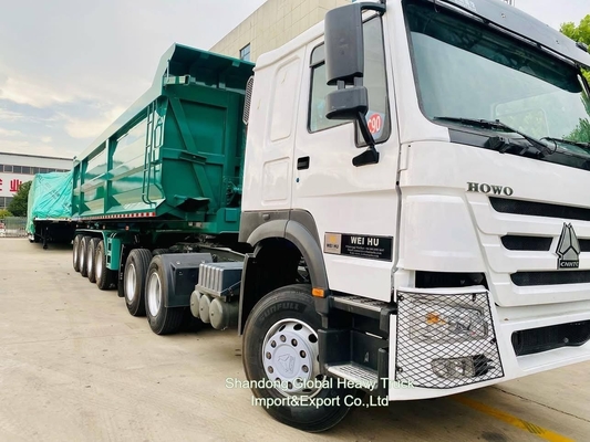 10 عجلات 6X4 40t سينوتروك HOWO حاوية شحن مقطورة رأس الشاحنة