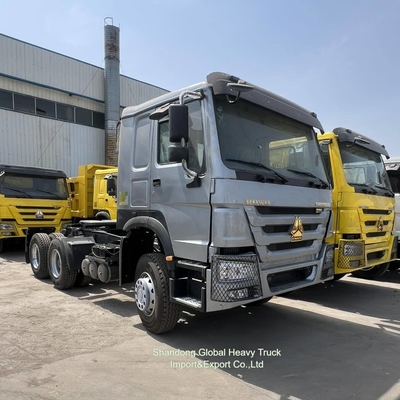 Sinotruk HOWO جديد / مستعمل 371HP اليورو 2 6X4 Rhd قيادة اليد اليمنى شاحنة مقطورة رأس شاحنة جرار