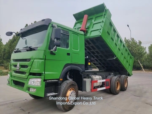 سينوتروك نقل الرمل اليد الثانية اليد الثقيلة الجهاز المستخدم هوهان A7 400HP 6 * 4 شاحنة قمامة
