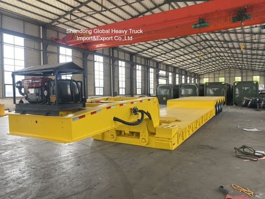 نصف مقطورة منخفضة ذات ثلاثة محاور لنقل المعدات الثقيلة