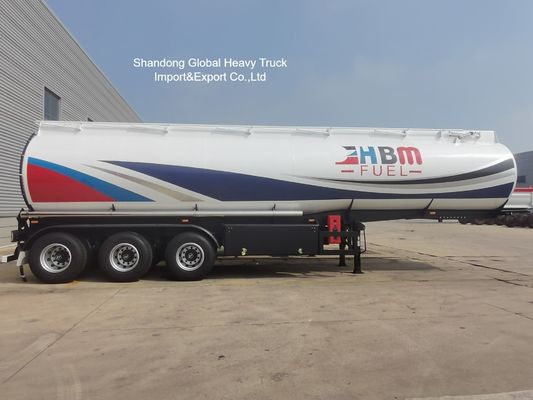 شبه مقطورة صهريج زيت فولاذي بثلاث محاور سعة 45000 لتر لوقود