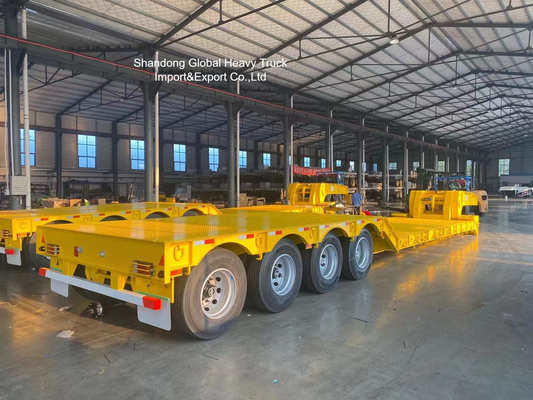 نصف مقطورة منخفضة ذات ثلاثة محاور لنقل المعدات الثقيلة