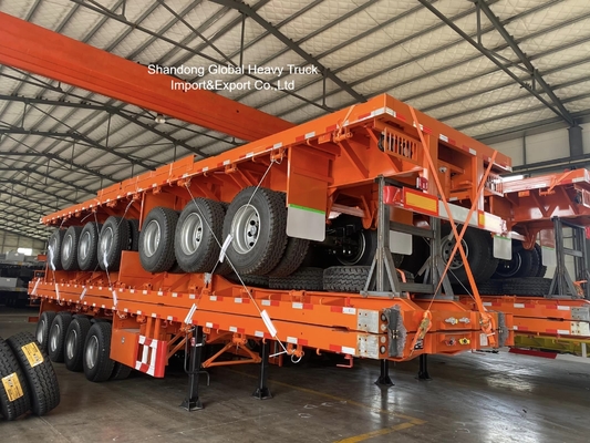 40feet Low Bed Semi-Trailer with 40tons/50tons/60tons Capacity and Reinforced Steel Frame for Heavy Equipment Transport