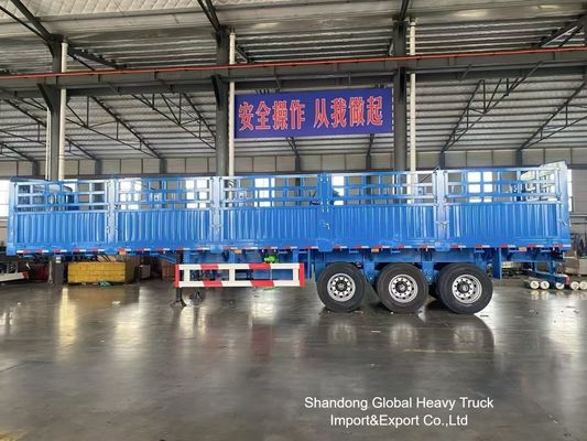 3 محور 50 طن السياج نصف مقطورة مع تعليق الهواء