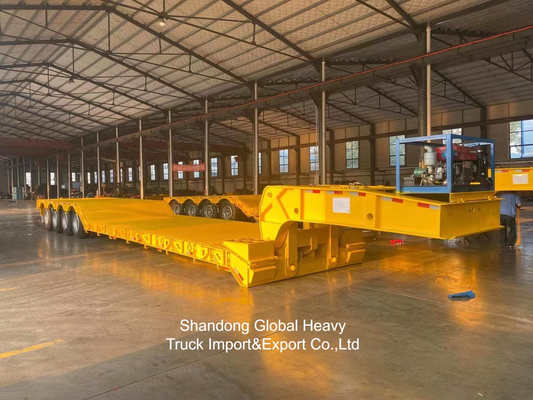 نصف مقطورة منخفضة ذات ثلاثة محاور لنقل المعدات الثقيلة