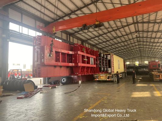 3 محور 60 طن شاحنة منخفضة نصف مقطورة لنقل البضائع الثقيلة