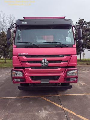 شاحنة قلاب HOWO للخدمة الشاقة بهيكل فولاذي مقوى، صندوق شحن على شكل حرف U ونظام هيدروليكي للرفع الأمامي HYVA