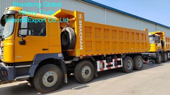 شاحنة قلابة شاكمان F3000 8×4 بمحرك ديزل 400 حصان ونظام رفع أمامي للبناء الشاق