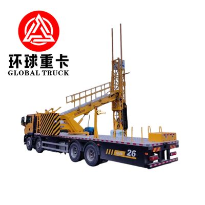 HOWO 4 × 2 350 حصان ديزل شاحنة وسادة الحوادث مع رفع مقص لنيجيريا السلامة على الطرق وحماية منطقة البناء