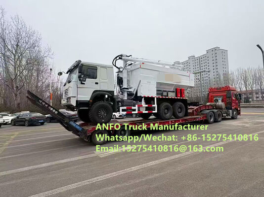 أداء ممتاز على الطرق الوعرة 6x6 8x8 10/15/20/30 طن خلط وشحن المتفجرات السائبة ANFO في الموقع خدمة التفجير بالرشاشات شاحنة حفر زامبيا/زيمبابوي/تنزانيا/غانا/غينيا/ناميبيا/غيانا