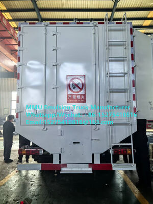 شاحنة خلط وشحن متفجرات ANFO و Emulsion عالية الجودة صُنعت في الصين، حمولة 15/20/25/30 طن، للعمل في المناجم في منغوليا والكونغو وجمهورية الكونغو الديمقراطية وبيرو وغانا وزيمبابوي، شاحنة MMU للتفجير في المناجم