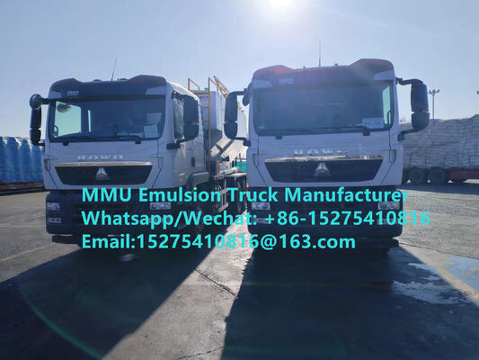 متقدمة وذكية SINOTRUCK HOWO 15/20/25/30 طن خلط وتحميل المستحلبات السائبة ANFO شاحنات المتفجرات المحمولة وحدة تصنيع مغول نيغ جمهورية الكونغو الديمقراطية بيرو غانا زيمبابوي خدمة التفجير في المناجم MMU
