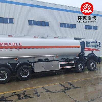 شاحنة ناقل النفط Beiben 8x8 35000L شاحنة ناقل الوقود الثقيل للعمل في مشروعات التعدين في الكونغو