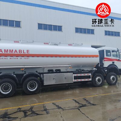 شاحنة ناقل الوقود Beiben 8x8 35000L شاحنة ناقل الوقود الديزل الثقيلة للعمل في مشروع التعدين في الكونغو