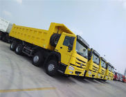 أصفر اللون SINOTRUK 6 × 4 اليورو 2 شاحنة التفريغ الثقيلة مع 400L خزان الوقود