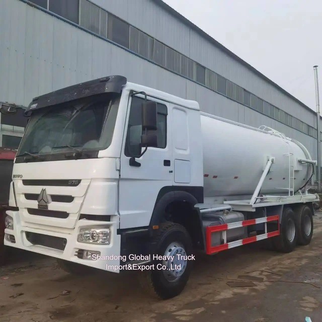 HOWO 10000L شاحنة مياه الصرف الصحي الفراغ خزان مياه الصرف الصحي تنظيف مياه الصرف الصحي شاحنة امتصاص