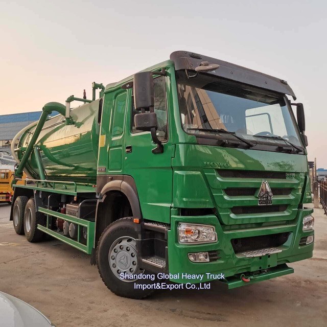 سينوتروك 371HP 18000L جهاز شفط الصرف الصحي الفراغي شاحنة ناقل للسيارات المصنعة