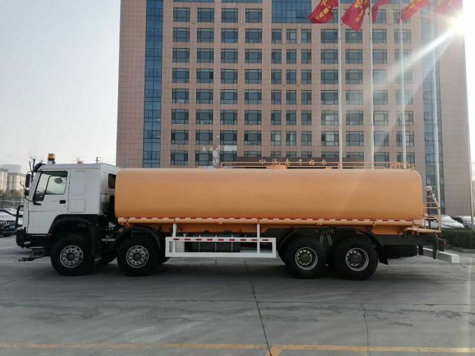 Sinotruk 8×4 35,000 liter water tank truck in operational environment